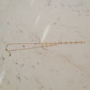 Gold Plated Long Cross Necklace